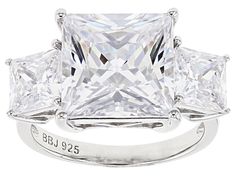 Bella Luce® white diamond simulant 15.64ctw square, rhodium over sterling silver ring. Measures approximately 0.81" L x 0.44" W and is not sizable. Diamond equivalent weight is 9.92ctw. Luxury Sterling Silver Square Cut Jewelry, Modern Princess Cut Cubic Zirconia Jewelry, White Square Cut Ring As A Gift, White Square Cut Ring As Gift, Silver Rectangular Cubic Zirconia Diamond Ring, White Cubic Zirconia Diamond Ring With Polished Finish, White Jewelry With Square-cut Center Stone, White Jewelry With Square Cut Center Stone, Fine Jewelry White Square Cut