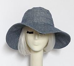 Vintage Denim Upcycled Sun Hat Pre-washed Brimmed Summer Hat, Adjustable Pre-washed Bucket Hat, Sew Accessories, Hat Patterns To Sew, Hat Stores, Hat Ideas, Diy Hat, Stylish Hats, Denim Patchwork