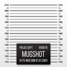 the mug shot is shown in black and white, as well as measurements for each mugshot