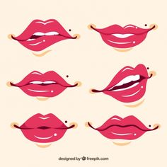 various lips with different shapes and colors