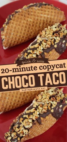 Copycat Choco Taco, Summer desserts/ frozen treats Desert Taco Recipe, Taco Dessert Ideas Easy Recipes, Chocolate Tacos Desserts, Taco Bar Dessert Ideas, Desert Tacos