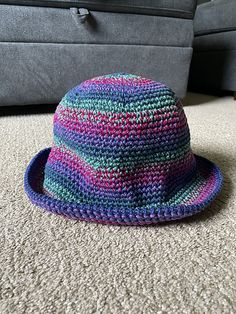 A crochet bucket hat pattern. Crusher Hat Pattern Free, Crochet Bowler Hat Pattern Free, Crochet Bun Hat Pattern Free, Free Crochet Patterns For Hats For Women, Knitted Bucket Hat Free Pattern, Crochet Crusher Hat Free Pattern, Crochet Caps Women, Crocheted Hats Patterns Free, Free Crochet Hat Patterns For Women