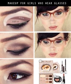 Makeup for girls who wear glasses. Makeup For Girls, Airbrush Make Up, Makeup Tip, Glasses Makeup, Makijaż Smokey Eye, Makeup For Teens, Cat Eyes, Girls With Glasses, Eye Make