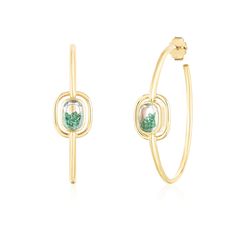 Elo 40 Emerald Hoops Earrings - Moritz Glik emeralds Hoops Elos New York City Style, Loose Emeralds, Fun Jewelry, Engraved Items, Precious Gems, City Style, October Birth Stone, White Sapphire, Ceiling Design