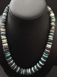 sterling silver blue turquoise, bead necklace. The necklace measures 18 inches .The necklace has 2 inch extender chain Sterling Silver Bead Bracelet, Coral Bracelet, Turquoise Bead Necklaces, Silver Bead Bracelet, Royston Turquoise, Beaded Necklaces, May 27, Blue Turquoise, Turquoise Beads