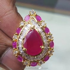 Gold Ring Design For Women, Ring Design For Women, Latest Indian Jewellery, Gold Ruby Ring, Jewelry Big, Locket Ring, Ruby Ring Gold, Ruby Rings, Silver Necklaces Women