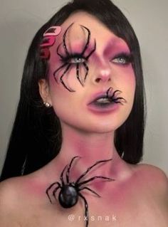 Halloween Spider Makeup, Creative Halloween Makeup, Fantasy Make-up, Halloweenský Makeup, Halloween Make-up Looks, Make Up Designs, Holloween Makeup, Creepy Makeup