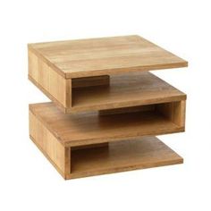 three wooden shelves stacked on top of each other