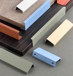 several different types of wood and plastic furniture