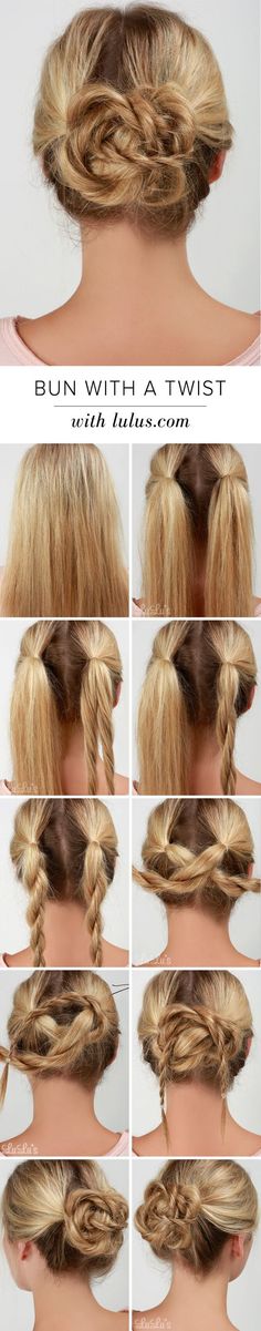 #lovelulus: Twisted Bun, Skirt Diy, Side Hairstyles, Wedding Guest Hairstyles, Trendy Wedding Hairstyles, Hair Braiding, Bun Hair