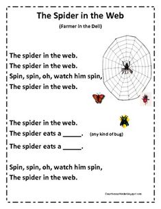 the spider in the web worksheet for kids to learn how to read it