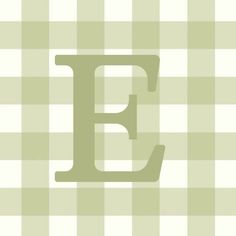 the letter e is shown in green and white checkerboard pattern with black letters