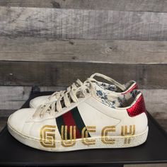 It Runs Large..So It Is Recommended To Half Size Down . I Usually Wear 6.5 To 7 But This 36 ( Us Women 6 ) Fits Me Good .. It’s In Good Condition..Good Quality Leather Gucci Ace Sneakers, Shoes Gucci, 5 To 7, Sneakers Women, Gucci Shoes, Priority Mail, Womens Shoes Sneakers, Good Quality, Womens Sneakers