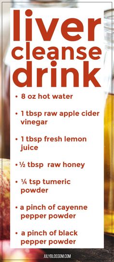 Liver Cleanse Drink with Apple Cider Vinegar #LiverHealthMatters #HealthyLiverHappyLife #LiverWellness #SupportLiverHealth #LiverDetoxTips #LiverDietIdeas #CleanLiverCleanLife #LiverCareJourney #NourishYourLiver #LiverLovingFoods Liver Cleanse Drink, Liver Diet Recipes, Cleanse Drink, Healthy Liver Diet, Cleansing Drinks, Colon Cleanse Recipe, Turmeric Spice, Turmeric Water, Cleanse Your Liver