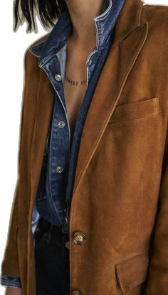 Stylish Jeans Outfit, Suede Jacket Outfit, Jacket Outfit Women, Transition Outfits, Causual Outfits, Autumn Fashion Casual, Brown Jacket, Autumn Outfit