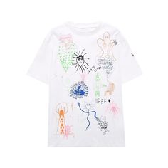 Keyan Scribble Drawing Prints T-Shirts Streetwear Fashion Girls, Blouse 2023, Scribble Drawing, Harajuku Punk, Woman Blouse, Streetwear Shirts, Y2k Tops, Zara T Shirt, Baby Tees Y2k