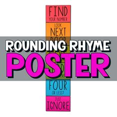 a cross with the words rounding rhyme poster on it's side