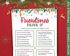 a christmas drink list for friends