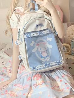 ♡ Dimension: 45 x 34 cm♡ Material: Nylon, Plush♡ Order Processing Time before shipping: 7 business days Kawaii Blue Rectangular Backpack, Blue Rectangular Kawaii Backpack, Cute Light Blue Standard Backpack, Cute Light Blue Student Bag, Cute Light Blue Backpack For Daily Use, Cute White Backpack For Study, Cute White Rectangular Backpack, Cute School Bag With Bunny Design, White Cute Design Standard Backpack