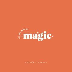 an orange book cover with the words magic written in white letters on top of it