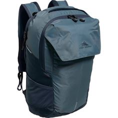 the back pack is blue and grey