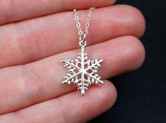 Silver Snowflake Necklace | Sterling Silver Snowflake Charm | Winter Necklace | Winter Jewelry | Snowflake Jewelry | Holiday Jewelry Necklace Snowflake, Snowflake Jewelry, Winter Necklace, Holiday Necklace, Snowflake Necklace, Jewelry Holiday, Winter Jewelry, Snowflake Pendant, Christmas Necklace