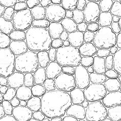 a black and white drawing of rocks on the ground stock photo - 549782