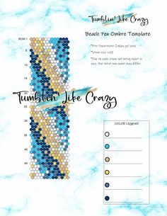 a blue and yellow crochet bracelet pattern