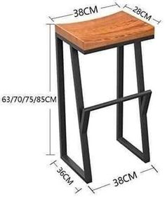 the height of a stool is shown with measurements