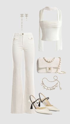 Rich Girl Outfit, Rich Girl Outfits, Rich Outfits, White Clothes, Neue Outfits, Baggy Pants, Cute Everyday Outfits