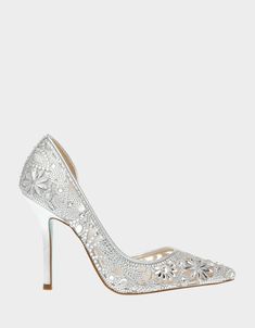 CHIC SILVER - SHOES - Betsey Johnson Silver Shoes Heels, Shoe Hacks, Silver Wedding Shoes, Shoes Hack, Betsey Johnson Shoes, Shoes Sandals Heels, Chic Shoes, Chic Pattern, New Chic