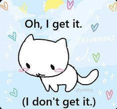 an image of a cat saying oh, get it i don't get it