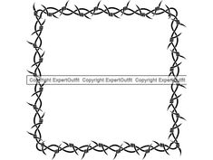 a black and white border with barbed wire