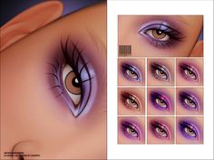 an image of a woman's eyes with purple makeup