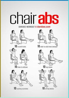 a poster with instructions on how to do chair abss in different poses and positions