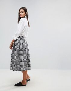 YMC Patchwork Midi Skirt - Gray Asos Maternity, Knee Skirts, Skirts Online, Gray Skirt, Ladies Tops Fashion, Skirts For Sale, Stylish Outfits