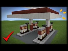 an image of a gas station in minecraft