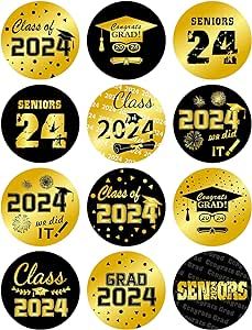 gold and black graduation badges for class of 2021