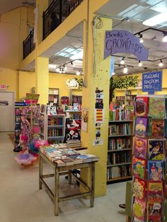 the children's book store is filled with books