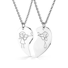 PRICES MAY VARY. ♥His and Hers Necklaces - The necklaces seperate and it comes in two parts for two people.Even if you are far apart, your heart is still together.Best Family & Friendshilp Gifts for Women Teen Girls,BFF Friendship Necklaces,friendship split heart pendant necklace. ♥Perfect Gift Occasion - The Creative gifts for best friends,mother and son necklace,father and daughter gift,sister and brother necklace,couple necklaces for him and her,I love you necklace.Birthday,Graduation, Annive Necklaces Friendship, Couple Gifts For Him, His And Hers Necklaces, Son Necklace, Necklace Couple, Necklace Friendship, Friendship Necklace, Gift Sister, Couple Necklaces