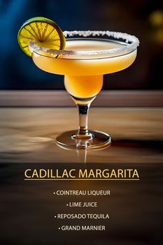 Cocktail Recipes For Men, Extravagant Cocktails, Cadillac Margarita, Recipes For Men, Cocktails Tequila, Cocktail Recipes At Home, Alcohol Beverages, Cocktail Mixology