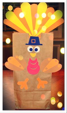 a paper bag with a turkey on it