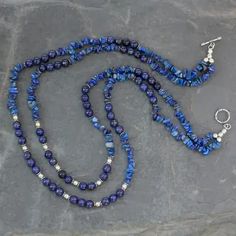 Handcrafted Lapis Lazuli Double Strand Necklace - Blue Mystique | NOVICA Big Necklaces, Blue Necklaces, Heart Shaped Diamond Pendant, Funky Accessories, Diamond Bar Necklace, Beads Craft Jewelry, Beaded Jewelry Necklaces, Necklace Ideas, Beaded Necklace Diy