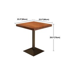 the height of a square wooden table