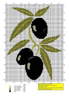 a cross stitch pattern with two black vases on top of a bamboo plant,