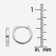 Features: Huggie, Quick ShipEarring Back: HingedShape: RoundMetal Color: WhiteEarring Length: 9mmEarring Width: 2mmCare: Wipe CleanEarrings Style: Hoop Earrings, Huggie EarringsMetal: 14k White GoldCountry of Origin: Imported Earrings Hoop, Hoop Earrings, White Gold, Gold, White, Color