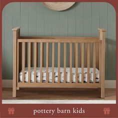 This simple design has a timeless American appeal. Its picture frame-paneled ends and ribbon molding bring a clean, tailored look to the nursery. Simply White, Convertible Crib, Multi Step, Crown Molding, Consumer Products, Indoor Air, Name Sign, Pottery Barn Kids, Bunk Beds