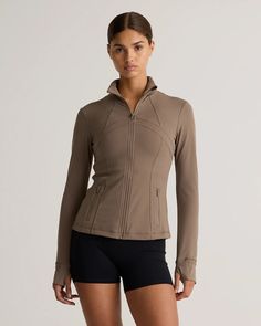 Ultra-Form Slim Fit Jacket Comfy Workout Clothes, Slim Fit Jackets, Silk Cami, Just Run, Womens Activewear, Blouse Dress, Hip Length, Sweater Jacket, Shirt Jacket