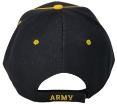 United States Army hat, quality embroidery, fits many men and some women with adjustable strap up to about 23 inch heads. Heavy duty construction. Army star emblem/logo. Black color. One size fits many men, some women. Adjustable hook and loop strap closure High Quality direct 3D Puff embroidery Higher-profile structured crown for a more distinguished appearance, 6 panel with curved standard length bill Stitched ventilation eyelets at the top to help keep your head cool and provide ventilation. Black Military Baseball Cap With Flat Bill, Military Style Black Baseball Cap With Flat Bill, Black Military Flat Bill Baseball Cap, Black Military Style Flat Bill Baseball Cap, Military Style Black Adjustable Trucker Hat, Adjustable Black Military Trucker Hat, Black Adjustable Military Trucker Hat, Black Military Baseball Cap One Size, Military Style Black Adjustable Snapback Hat