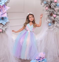 Tulle Birthday Dress, Pink Unicorn Costume, Unicorn Dress Girls, Unicorn Dresses, Flower Girl Dress Tulle, Unicorn Birthday Outfit, Pink Tulle Dress, Girls Tulle Dress, First Birthday Dresses